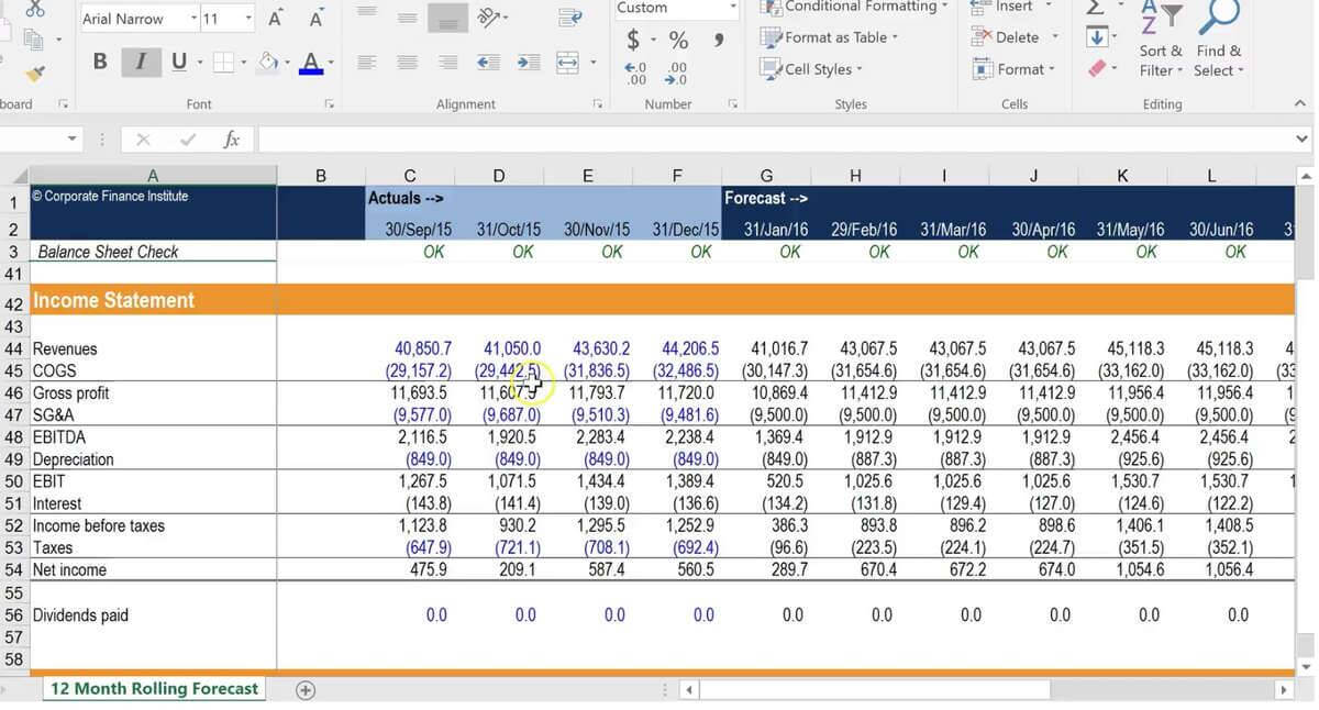 monthly cash flow modeling course for FP&A